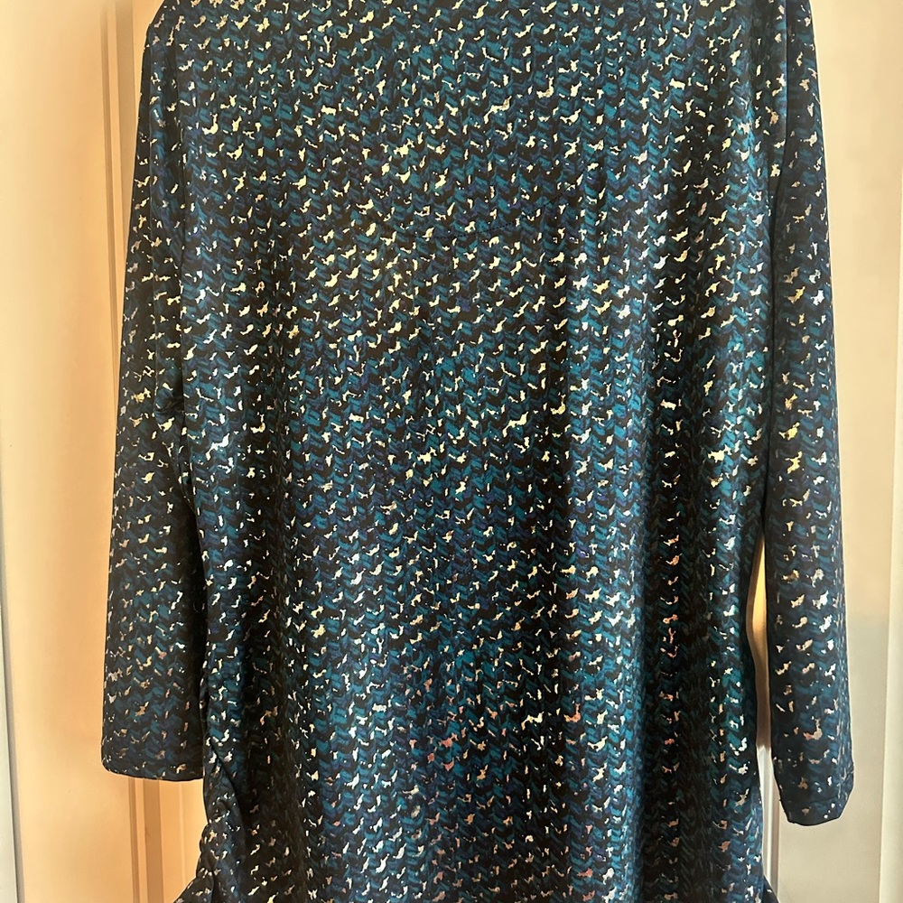 Dana Buchman Women’s Cowl Neck Blouse Metalic Multicolor Size Large - Picture 5 of 9